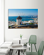 Obraz Kúzelné Kyklady v Grécku, biele mlyny